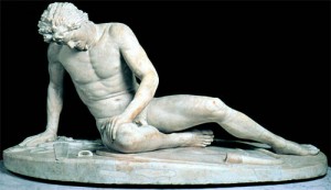 The Dying Gaul, ancient Roman marble. Photo via University of Texas