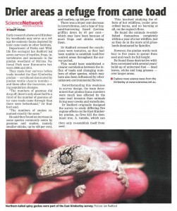 Click on this image to read the story as printed in Kimberley Echo, Kununurra WA, 26 Nov 2015.